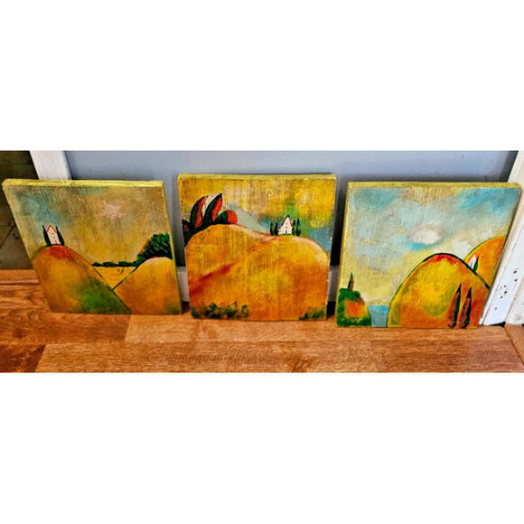 Janet Weed Beaver Landscape Art Set – 2003 Southern Living at HOME – 3 Panels
